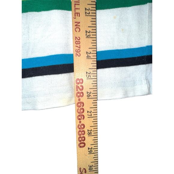 VTG SouthPole Polo Shirt Men’s L 16-18 White w/ Blue black and green Stripes Y2K - Picture 6 of 6